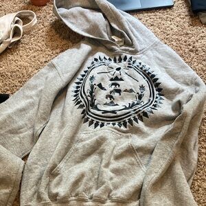 Police Gray Hoodie with Black Nature Design